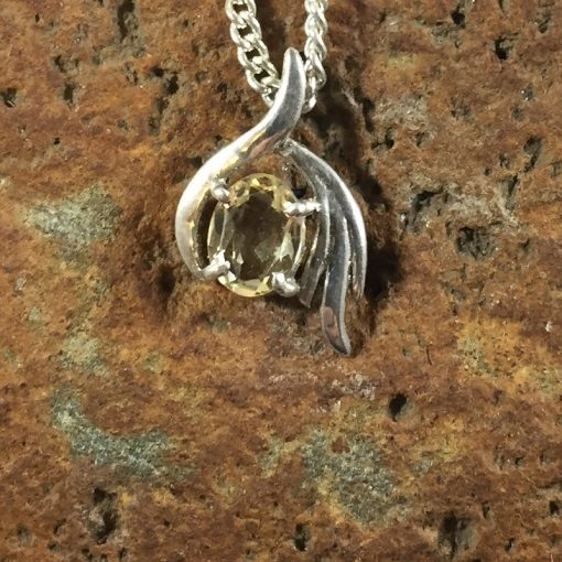 Sterling Silver Citrine Pendant>Sweet Jewellery - Unique Handmade Jewellery