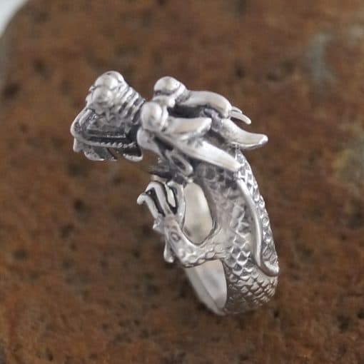 925 Sterling Silver Dragon Ring by Sweet Jewellery